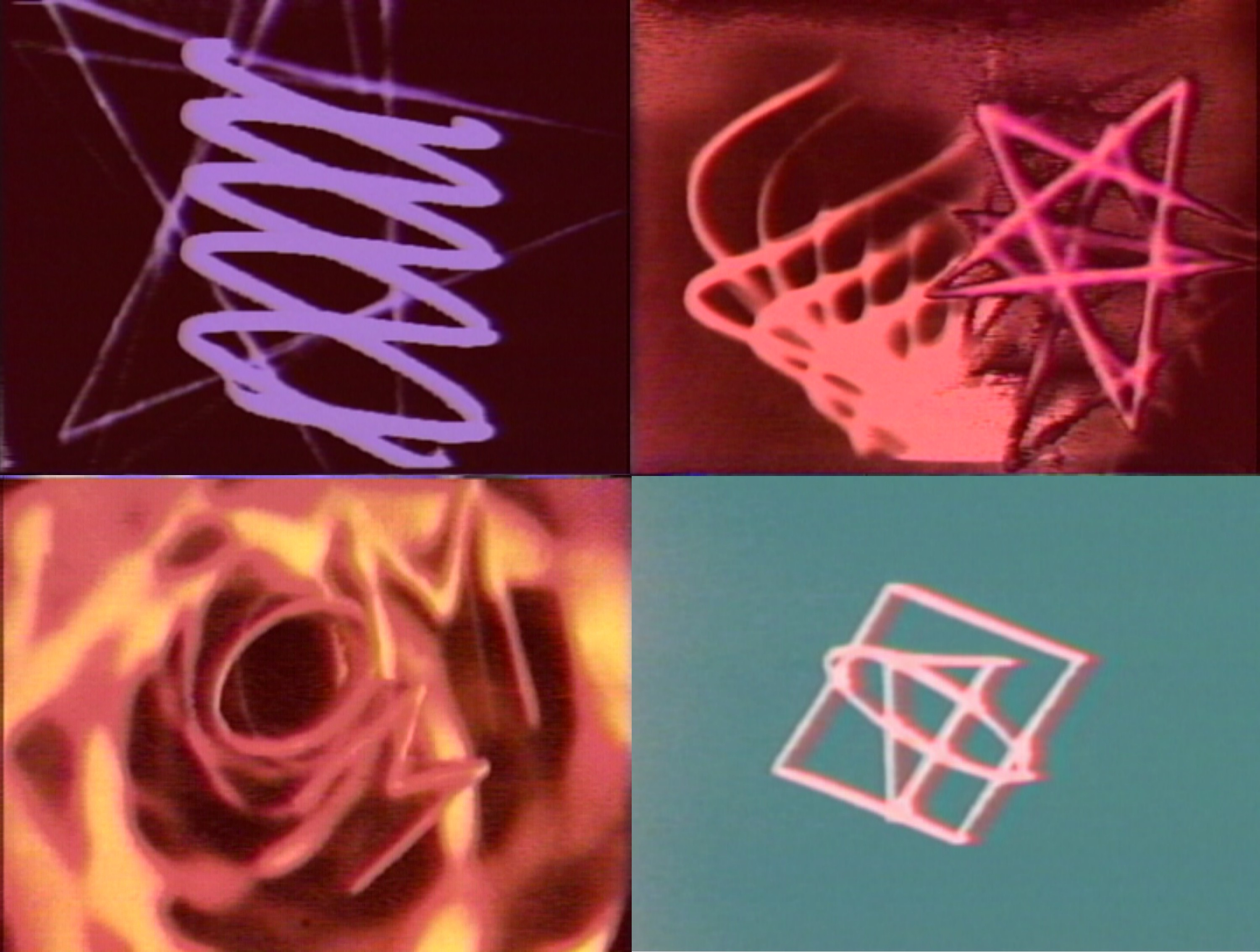 Four frames from I Know Nothing, made by Bush Video using Doug Richardson's PDP-8.